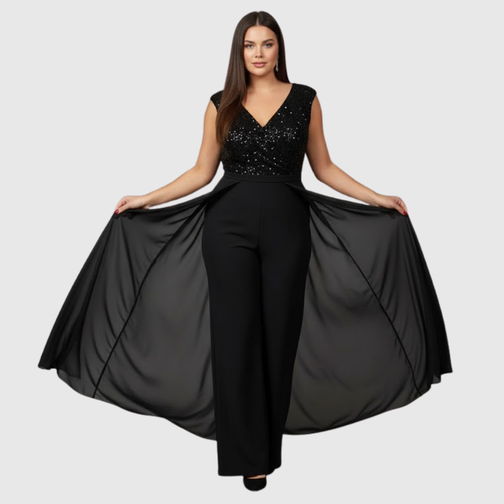 ZORAIDA QUINN | STYLISH SLEEVELESS JUMPSUIT DRESS