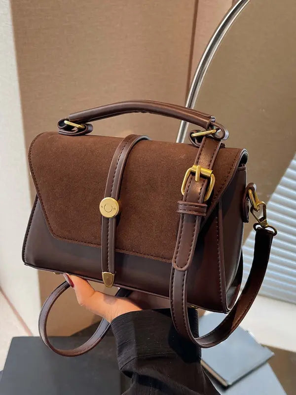 ALWINA™ - TRENDY CONTRAST STITCHING SHOULDER BAG
